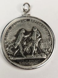 1973 USA US General Horatio Lloyd Gates FIRST MEDALS OLD Pewter Medal In Pendant Bezel