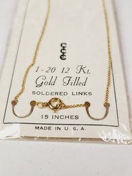 NEW Vintage 1/20 12k Gold Filled  Chain Soldered Links Length: 15 In