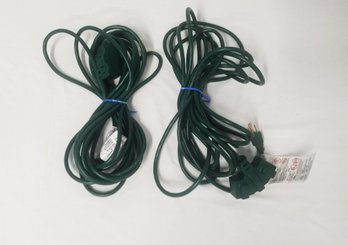 Two 25ft Outdoor Multi-outlet Extension Cords