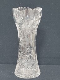 Antique Thick Cut Crystal Flower Vase