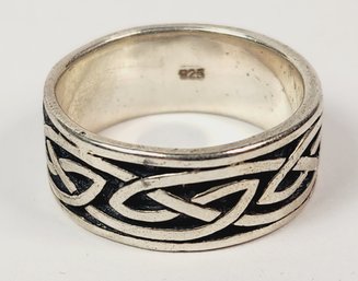 Sterling Silver Celtic Knot Carved  Design Ring