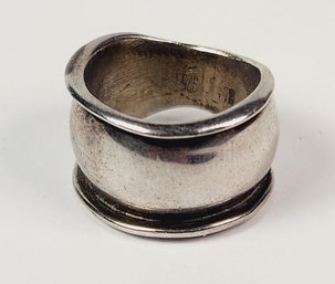 Vintage Sterling Silver Old Style Cigar Band Ring