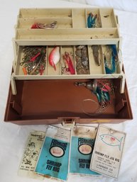 Vintage Plano 2200 Fishing Tackle Box & Contents