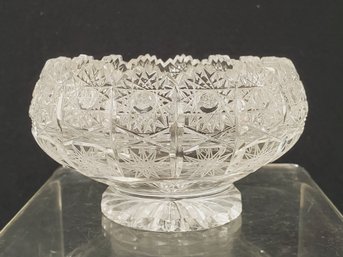 Small Vintage Cut Crystal Footed Bowl