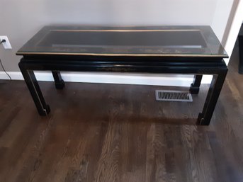 Asian Glass Top Coffee Table