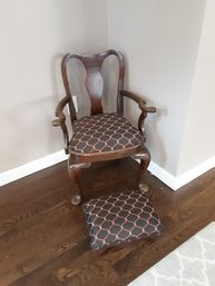 Antique Children's Chair With Ottoman