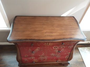 Red Stenciled Chest Of Drawers Beautiful !