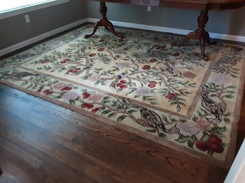 India Tufted Bombay Floral Bird Rug