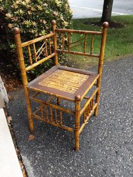 Antique Corner Bamboo Chair And Print