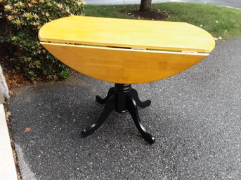 Wood And Black Drop Leaf Kitchen Table