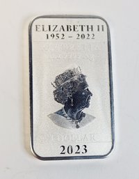 2023 P Australia Silver Dragon 1oz Bar BU Coin Queen Elizabeth (Final Year Of Queen)