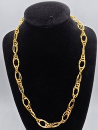 Yellow Gold Over Sterling Oval Chain Link Necklace