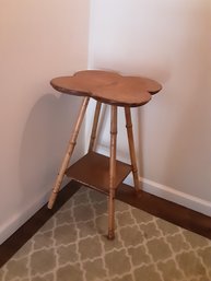 Scalloped Antique Bamboo Side Table