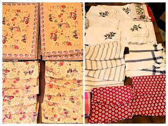 Nice Lot Of Cloth Table Napkins And Placemat Set - Various Prints