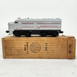 Lionel Burlington 216 Silver Train Engine