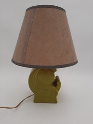 Art Deco Era Green Pottery Table Lamp