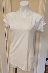 Brunello Cucinelli Italy - White Bias Cut Cotton T-shirt