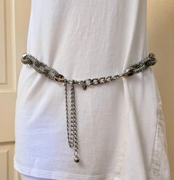 Chico's Stylish Roped Silver Metal Link Chain Belt