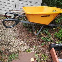 True Temper Yellow Wheelbarrow - With Total Control Handles  - Easy To Dump & To Control