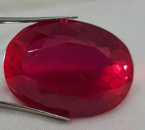 Breathtaking 131.90 CT Tested Burmese Oval Ruby Gemstone ~ 35.61mm X 25.42mm X 13.63mm