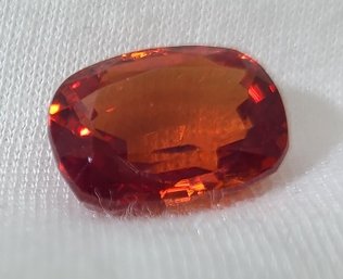 Striking 9.80 CT Tested Cushion Cut Orange Topaz Gemstone ~ 13.67mm X 10.28mm X 6.62mm