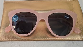 NEW! Pale Pink Sunglass Readers 1.00 Power