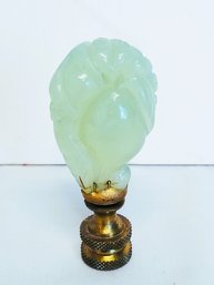 Antique Lovely Hand Carved Green Jade Finial