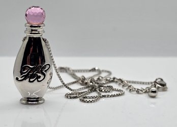 2004 Avon HS Presidents Club Snuff Bottle Necklace With Pink Top