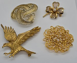 4 Vintage Goldtone Pins