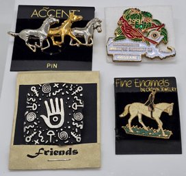 4 Vintage New Old Stock Pins