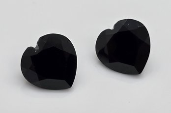 2 Black Spinel Hearts