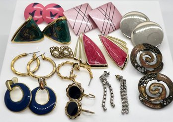 12 Pair Of Vintage Pierced Earrings