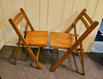 MCM Wooden Folding Chairs Very Well Made In.good Condition