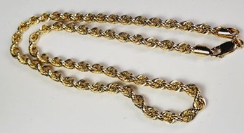 New 14k Yellow Gold ROPE Link Chain Necklace