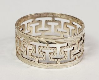 Vintage Sterling Silver Delicate Greek Key Band Ring