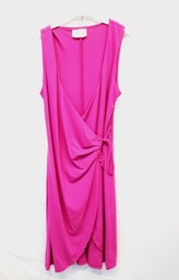 NWT Fushia Carabella Collection V-neck Side Wrap Dress Size Medium