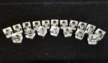 AGLARY's Vintage Miniature Square Glass Taper Candle Holders - 18 Pieces  With Original Boxes