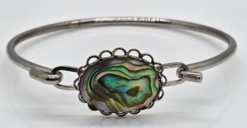 Abalone Shell Silvertone Bracelet