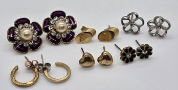 6 Pair Of Vintage Pierced Earrings