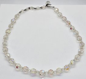 Vintage Aurora Borealis Faceted Crystal Choker Style Necklace