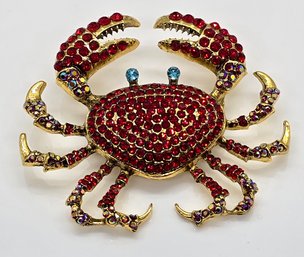 Multi-Color Crab Brooch