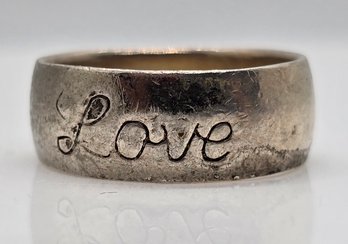 Vintage Sterling Silver Love Band Ring