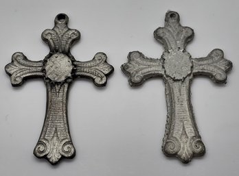 Pair Of Very Old Cross Pendants