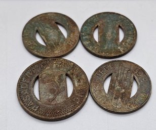 Vintage Bus Tokens From Pasadena & Pittsburgh