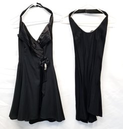 Gorgeous Black Halter Fit & Flair Eveningwear Party Dresses By Jessica McClinton & L.A Glo Size 5/6