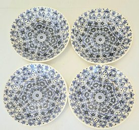 CMG Hand Painted Mandala Plates In Blue And White - From Portugal