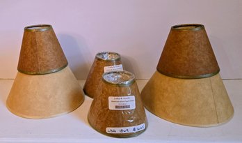 Set Of 6 Paper Lamp Shades With Sponge Finish