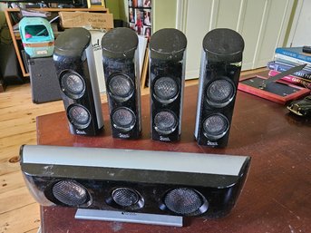 #110 - Set Of 5 Kirsch K3 Surround Sound Loudspeakers Including Center Speaker.