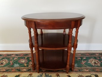 Solid Cherry 3-tier Oval End Table