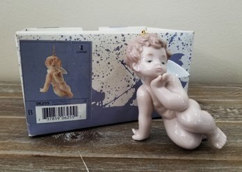 Vintage Lladro Porcelain 'thinking Cherub' Figurine #6255  (lot P)